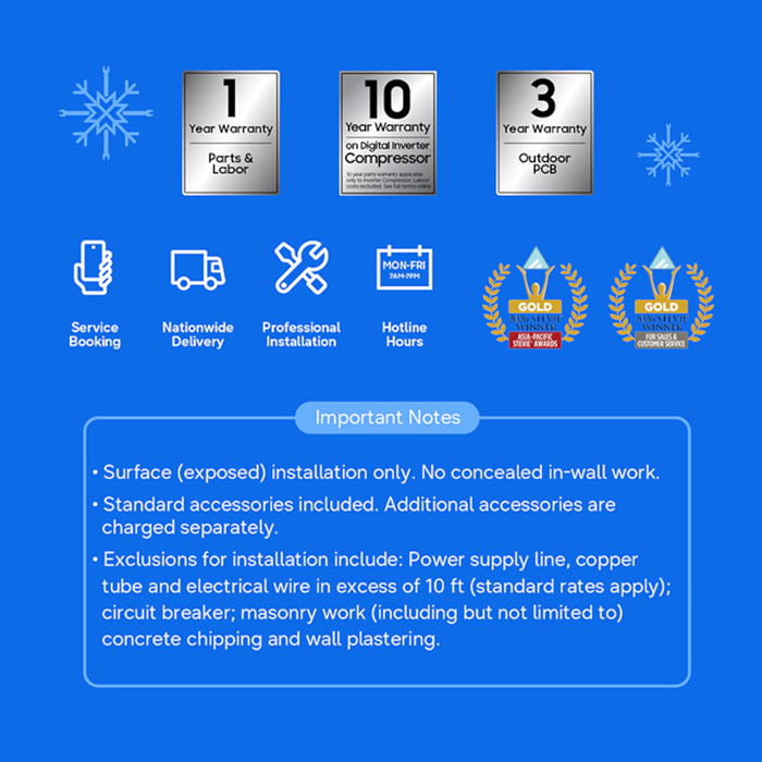 Samsung AC Split 1 1/2 PK Inverter Windfree Neo Ultra AI - AR80H13DADWNSE